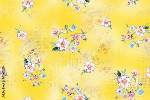Fototapeta Naklejka Na Ścianę i Meble -  flower seamless Floral allover seamless digital pattern design 