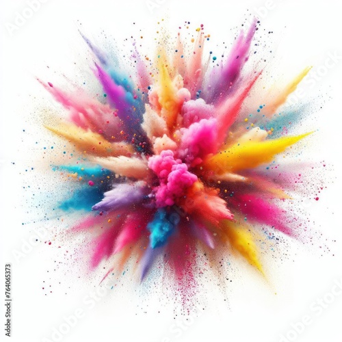A colorful splash of Powder paint explosion. 