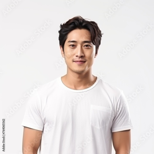 Portrait of a smiling young Asian man for lifestyle and clothing branding