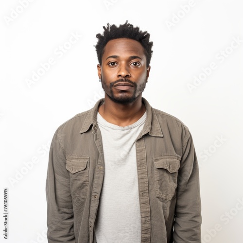 Portrait of a young African American man for identity or fashion purposes