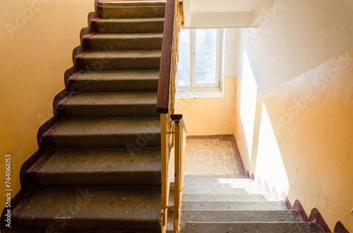flight of stairs in old entrance of an apartment building