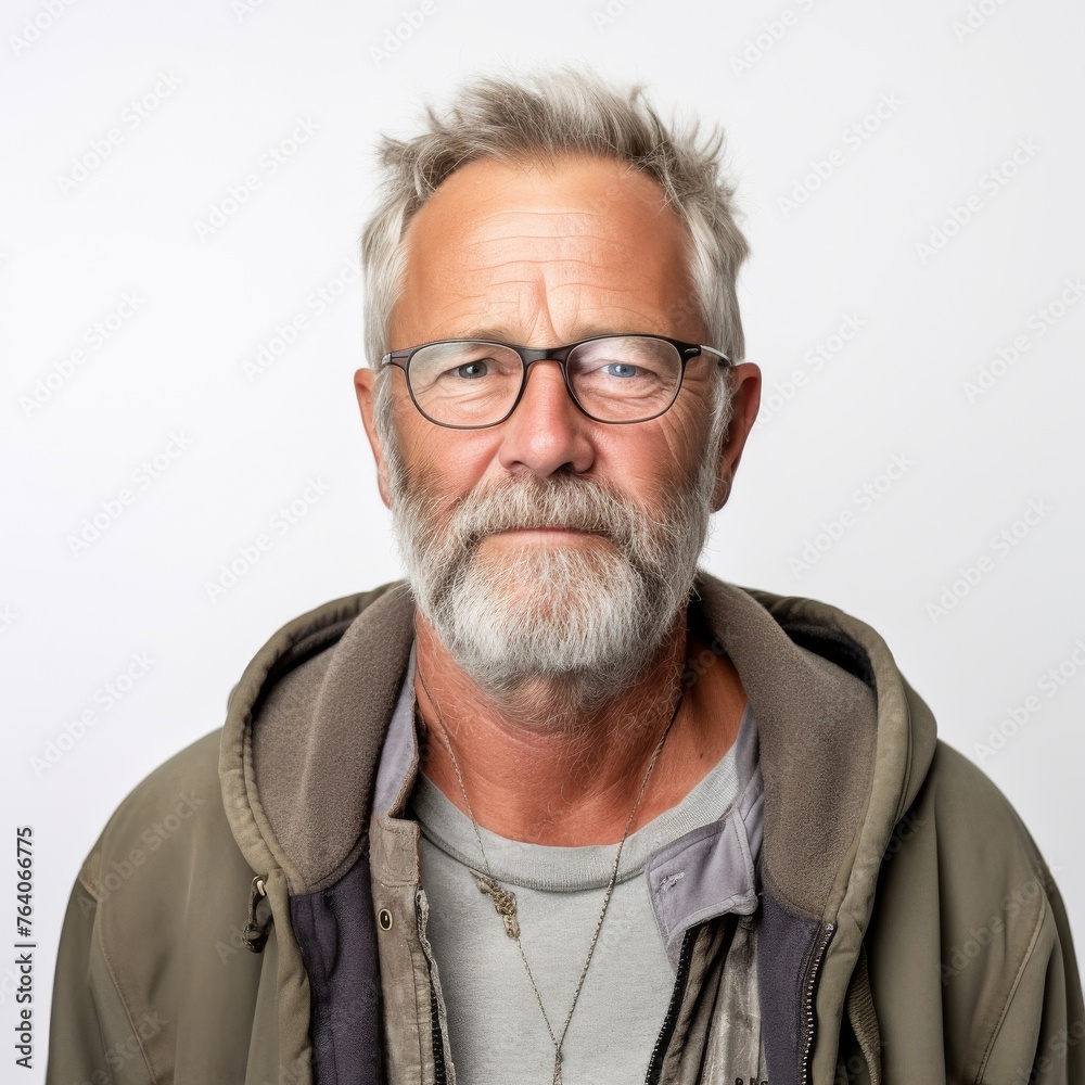 Portrait of a senior man with beard and glasses Portrait of a senior man with beard and glasses