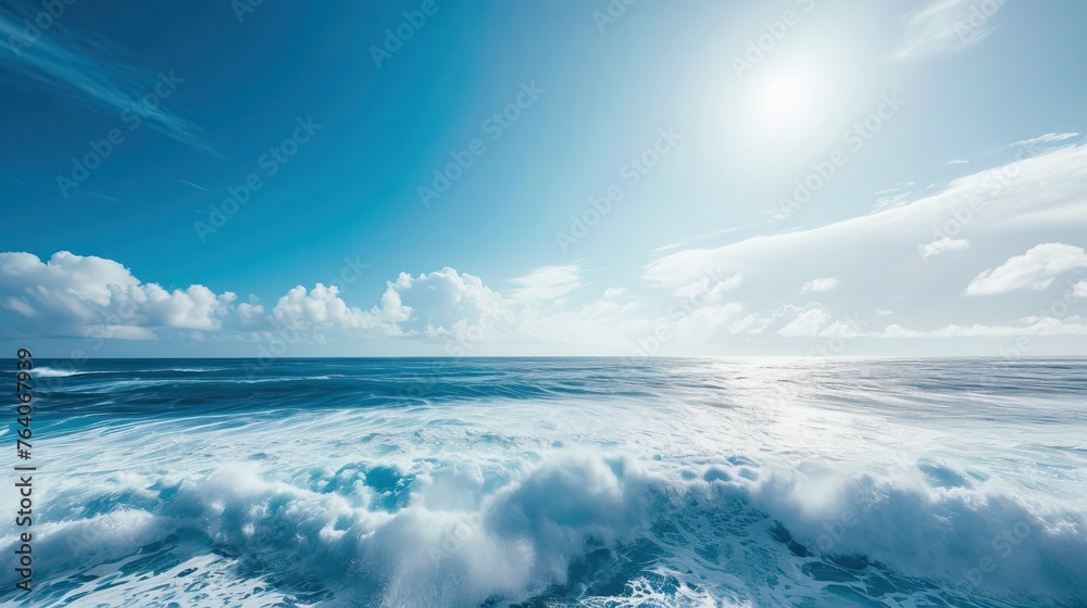 Ocean view with waves, showcasing the vastness and beauty of the sea


