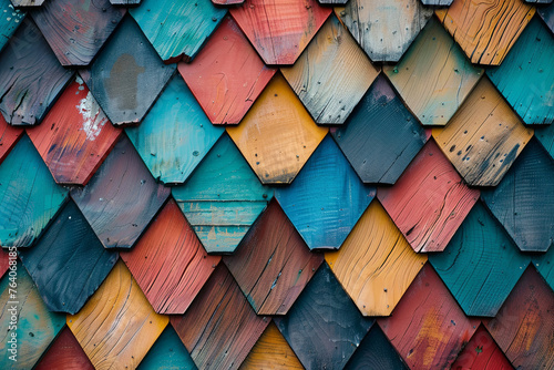 Colorful roof tiles texture pattern