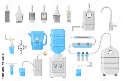 Water filtration icons vector illustration.