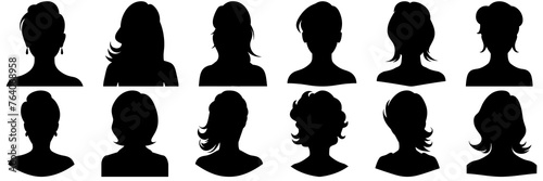 Woman silhouettes set, large pack of vector silhouette design, isolated white background