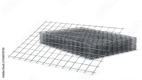 Metal net isolated on the white background. 3d rendering