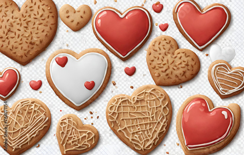 Valentines day heart shaped cookies food