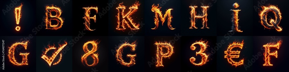 Fototapeta premium flmmable 3D Lettering Typeface. AI generated illustration