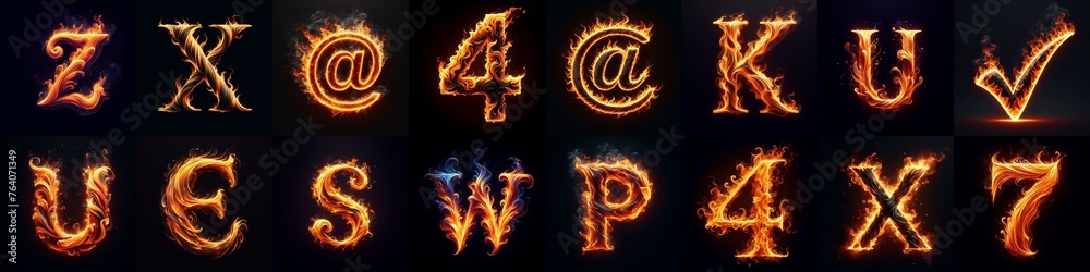 Fototapeta premium flmmable 3D Lettering Typeface. AI generated illustration