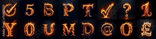 flmmable 3D Lettering Typeface. AI generated illustration