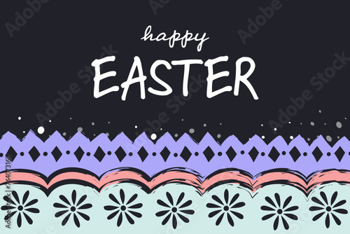 Painted Easter egg pattern. Design of a greeting card. Colourful background. Vector illustration © Karolina Madej