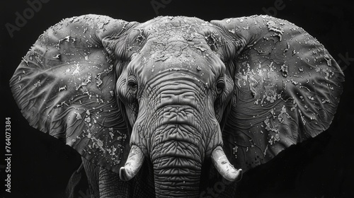 Close-up of an elephant with water droplets