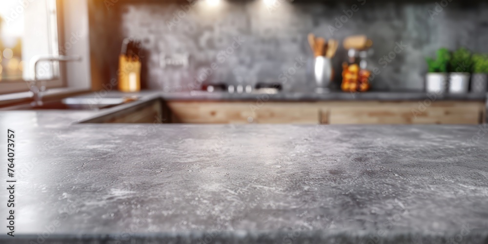 Generate a photography of kitchen countertop empty background