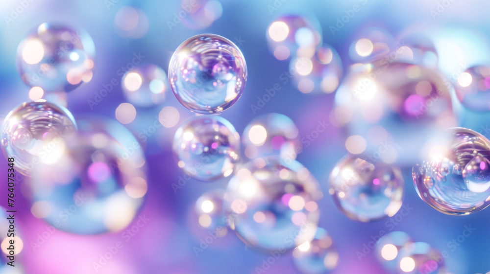 Gentle transparent bubbles float in a soft, dreamy pastel environment, creating a sense of peace Gentle transparent bubbles float in a soft, dreamy pastel environment, creating a sense of peace