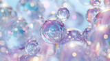 An enchanting scene of sparkling bubbles amidst a festive bokeh backdrop, symbolizing celebration and joy