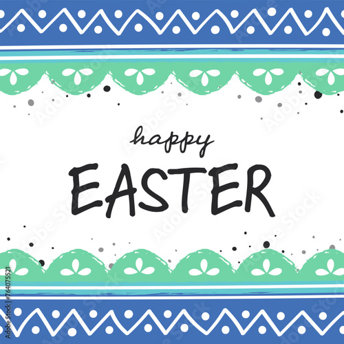 Colourful Easter background. Concept of a greeting card with painted decoration. Vector illustration