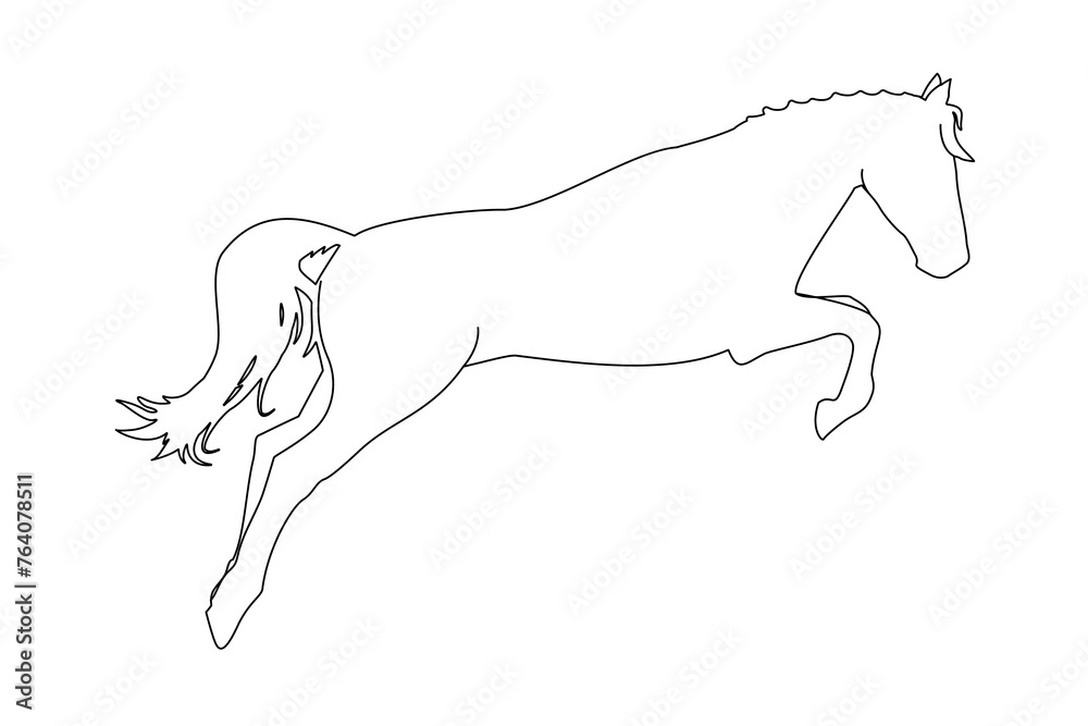 Obraz premium vector illustration of a black silhouette of a horse isolated on a white background. The theme of equestrian sports, animal husbandry and veterinary medicine 