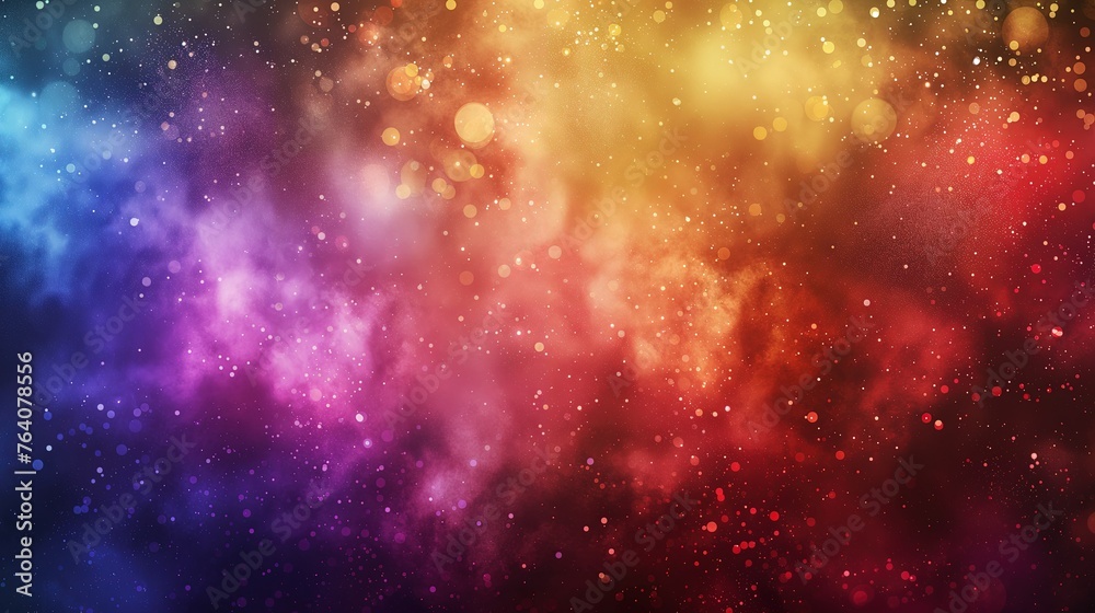 Kolorowa przestrzeń wypełniona gwiazdami i pyłem
