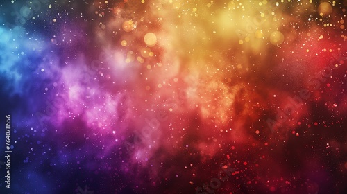 Kolorowa przestrzeń wypełniona gwiazdami i pyłem