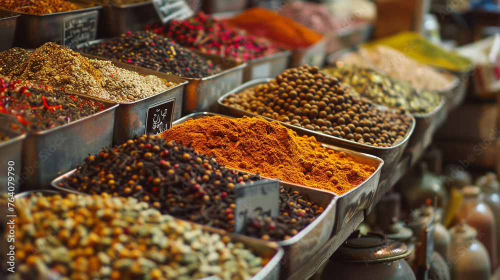 Spices in market. 