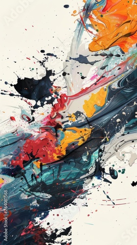 Wallpaper Mural Abstract colorful paint splatters and strokes Torontodigital.ca