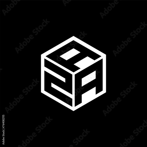 ZAA letter logo design with black background in illustrator, cube logo, vector logo, modern alphabet font overlap style. calligraphy designs for logo, Poster, Invitation, etc. photo