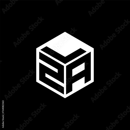 ZAL letter logo design with black background in illustrator, cube logo, vector logo, modern alphabet font overlap style. calligraphy designs for logo, Poster, Invitation, etc.