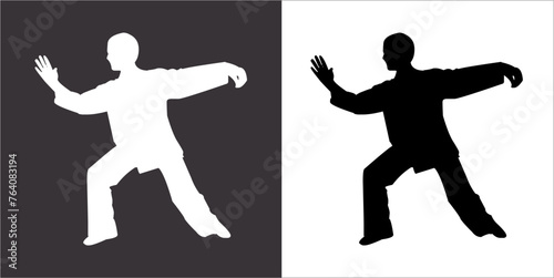 Ilustration Vector graphics of Tai-Chi Silhouette icon
