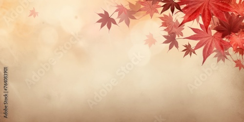 Vibrant Fall Scene With Red Leaves Generative AI