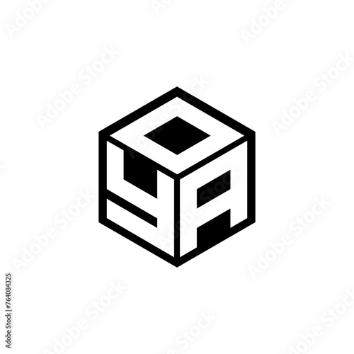 YAD letter logo design with white background in illustrator, cube logo, vector logo, modern alphabet font overlap style. calligraphy designs for logo, Poster, Invitation, etc.