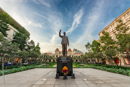 Ho Chi Minh statue in front of City Hall, Saigon, Ho Chi Minh City, Vietnam © VietDung