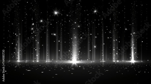 Modern illustration of stars and lights on a black transparent background. Modern illustration, EPS 10.