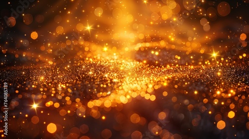 Light effect with golden glow and sparkles.