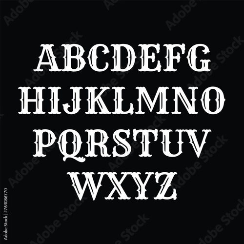 Classic college font. Vintage sport font in american style for football, baseball or basketball logos and t-shirt. Athletic department typeface, varsity style font. Vector