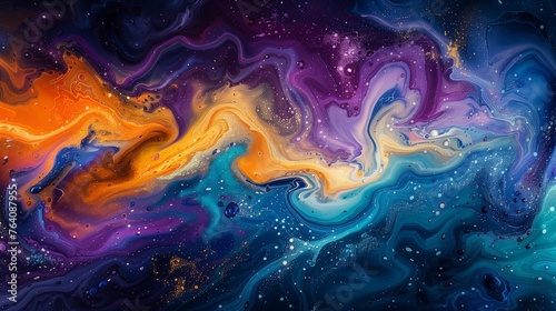Abstract colorful acrilic floating liquid. © jirayut
