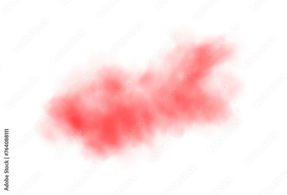 Red smog clouds on floor. Fog or smoke. Isolated transparent special effect. Morning fog over land or water surface. Magic haze. PNG.
