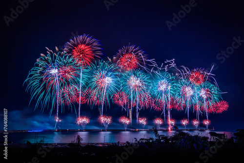 A 30 minutes' Fireworks for celebration of Double Tenth National Day at the habour of Hualien in eastern Taiwan. photo
