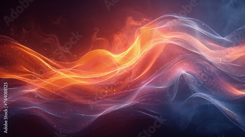 Air flow on dark background with infrared wind wave effect. Modern illustration photo