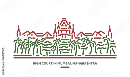 High Court of Maharashtra Mumbai Building illustration