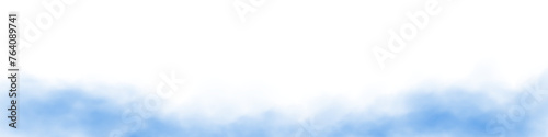 Blue smog clouds on floor. Fog or smoke. Isolated transparent special effect. Morning fog over land or water surface. Magic haze. PNG. 