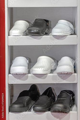 Clogs Shoes for Professional Work Gear Equipment in Shelf