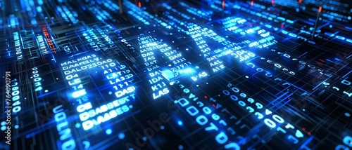 blue matrix binary code forms the acronym DaaS , symbolizing the concept of Desktop as a Service.
 photo