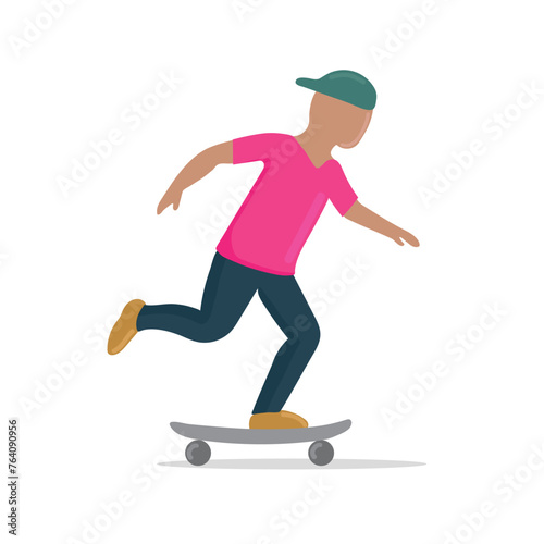Skateboarder avatar icon clipart isolated vector illustration