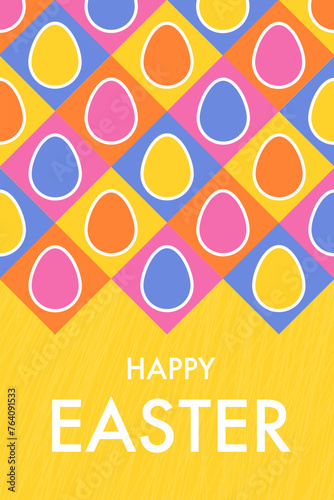 Abstract Easter background with eggs. Concept of a greeting card. Vector illustration