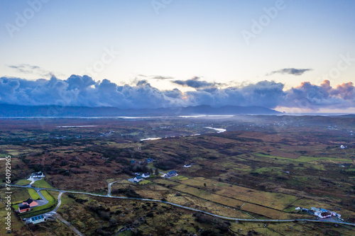 Aerial view of the Clooney, Narin and Portnoo, County Donegal . Ireland photo