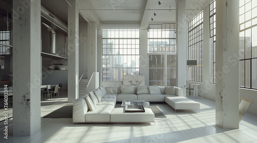 industrial penthouse living room
