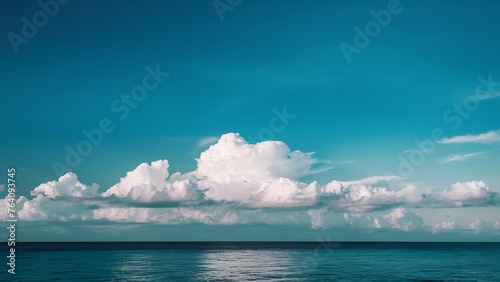 Azure sky with gentle clouds captures the essence of tranquility