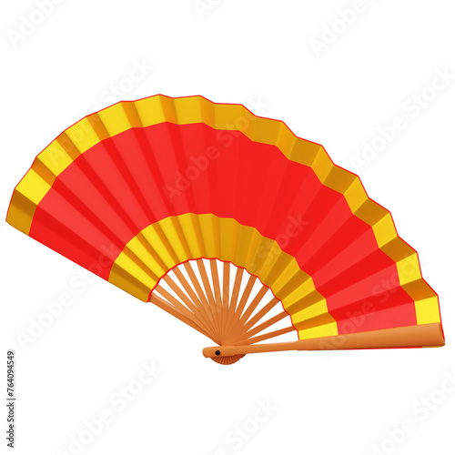 Chinese Hand Fan 3D Illustration