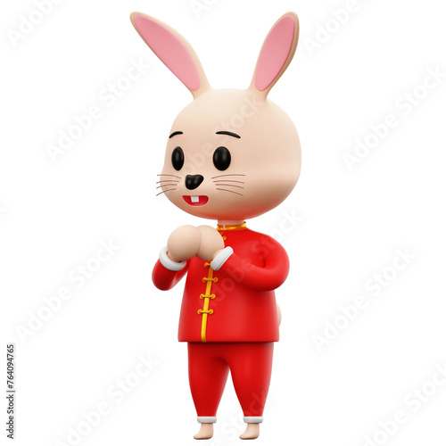 Chinese Rabbit 3D Illustration